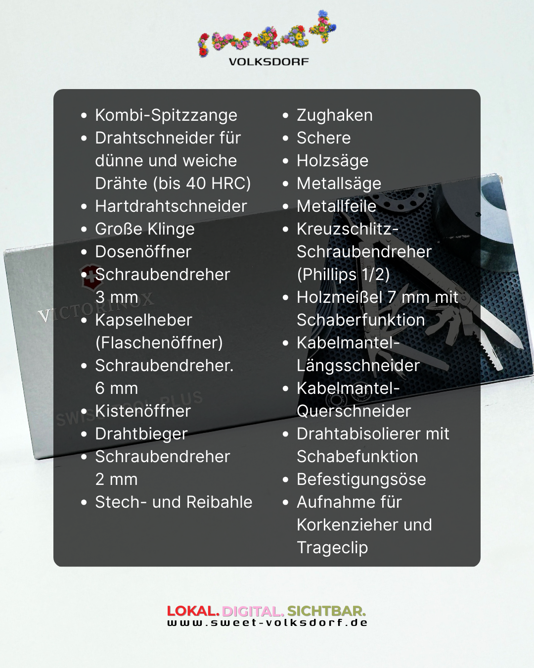 victorinox swiss tool x Funktionen