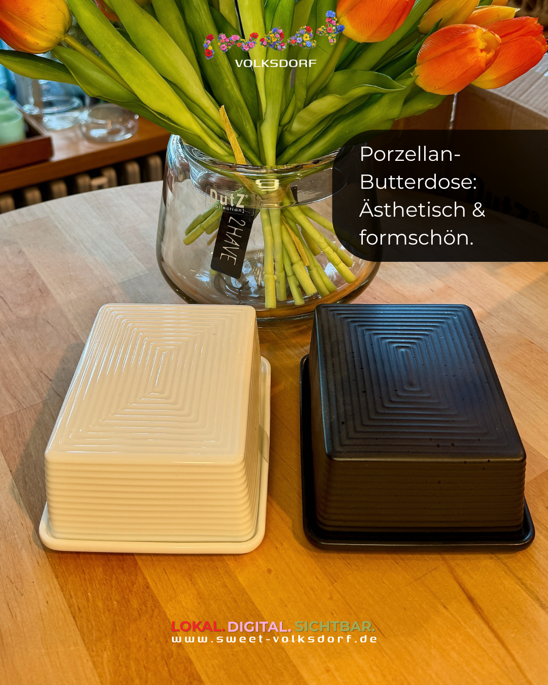 Porzellan Butterdose