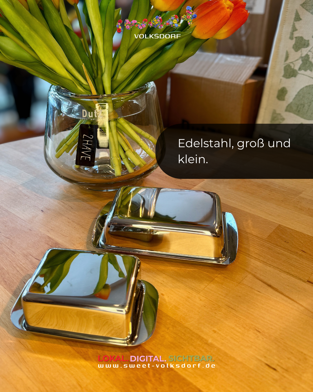 Kleine Butterdosen Edelstahl