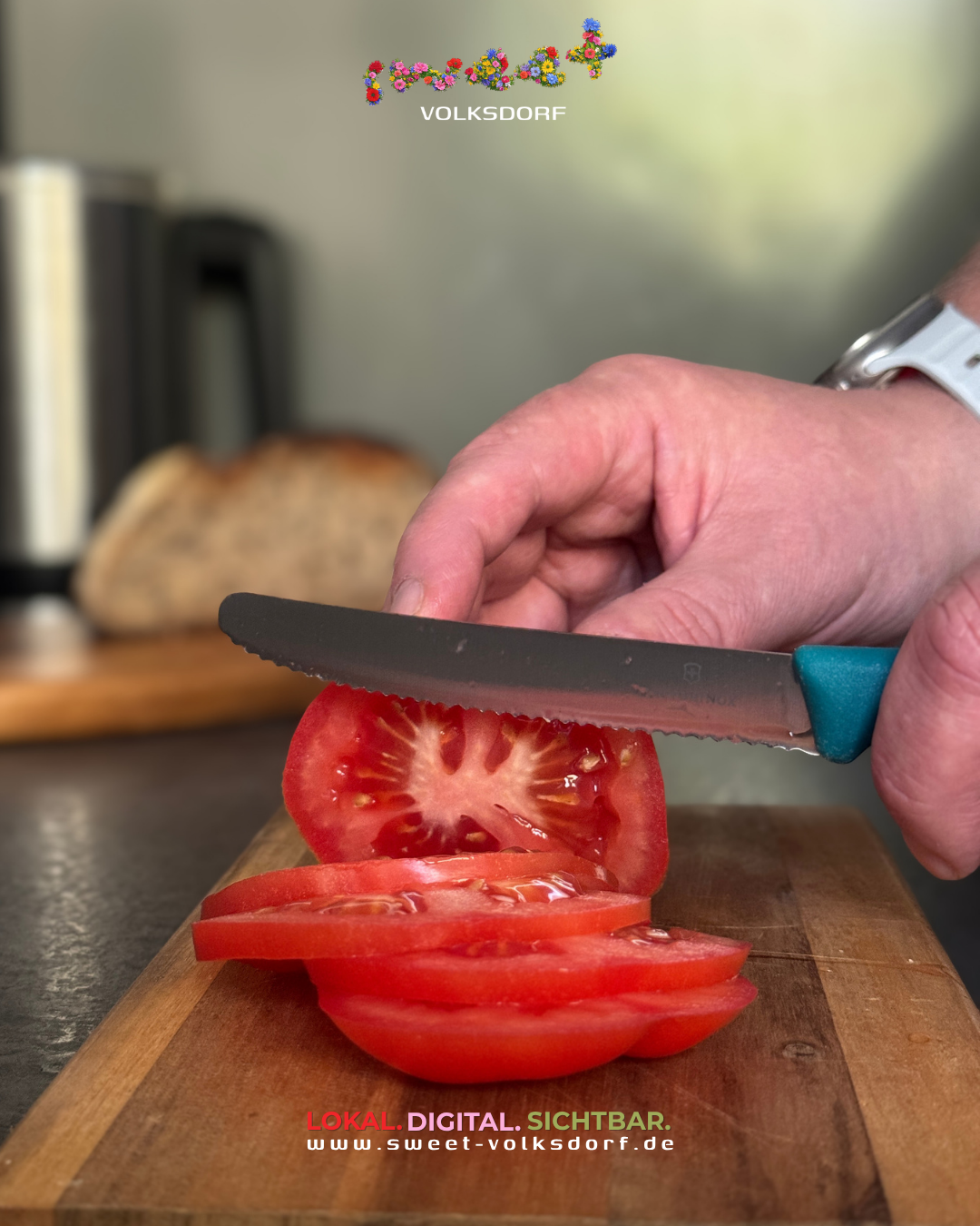 Tomate perfekt geschnitten