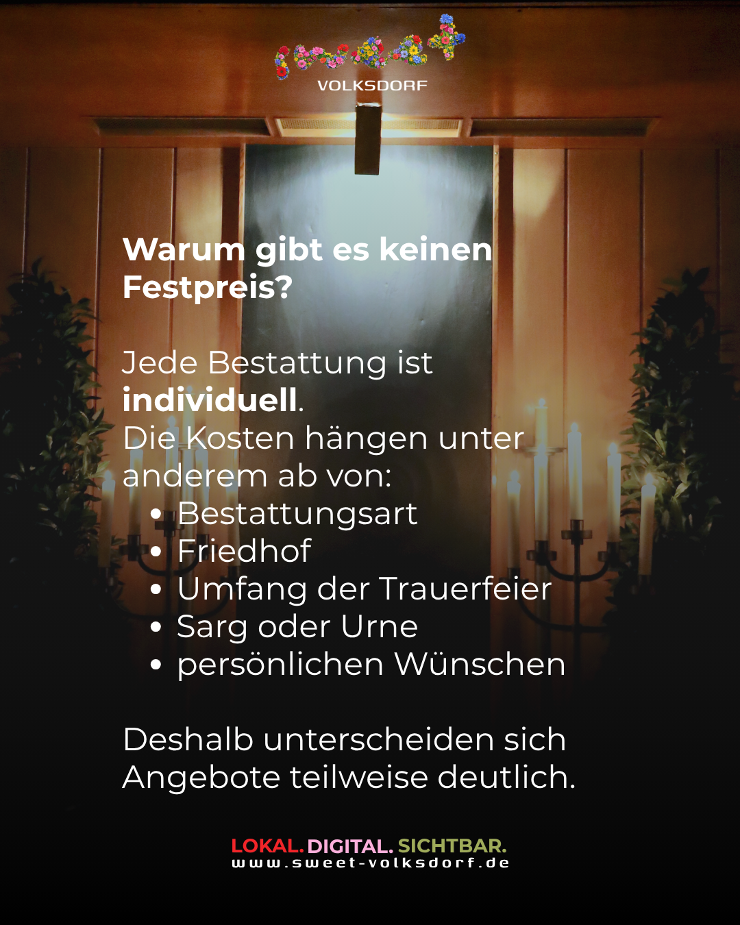 Wovon hängen Kosten für Bestattung ab