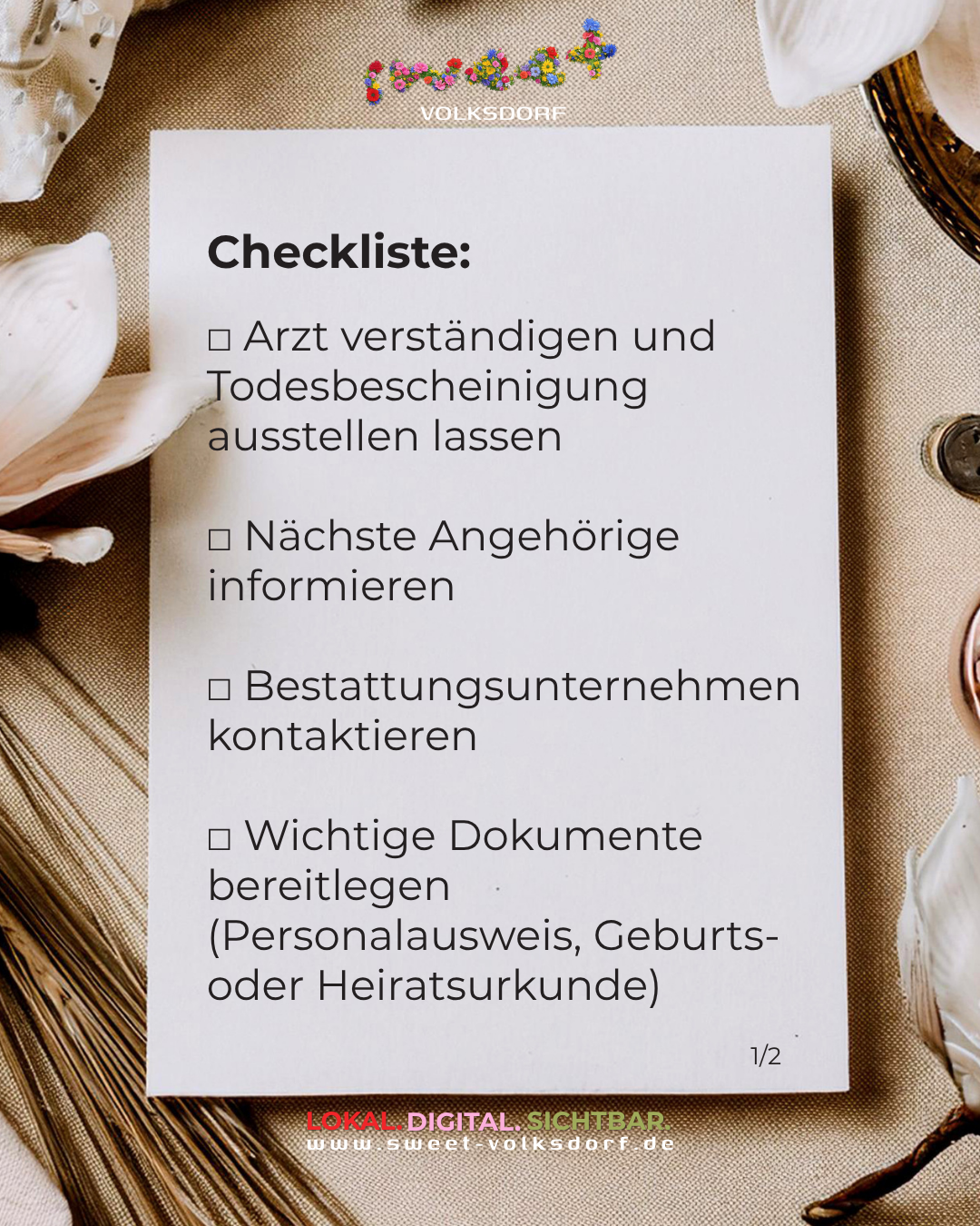 Checkliste Todesfall