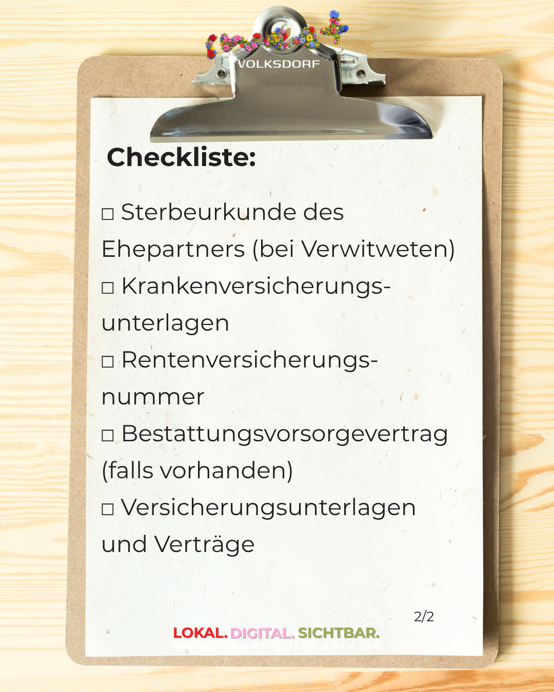 Checkliste Todesfall