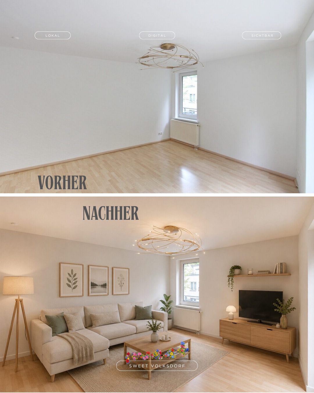 Vorher Nachher Wohnraum
