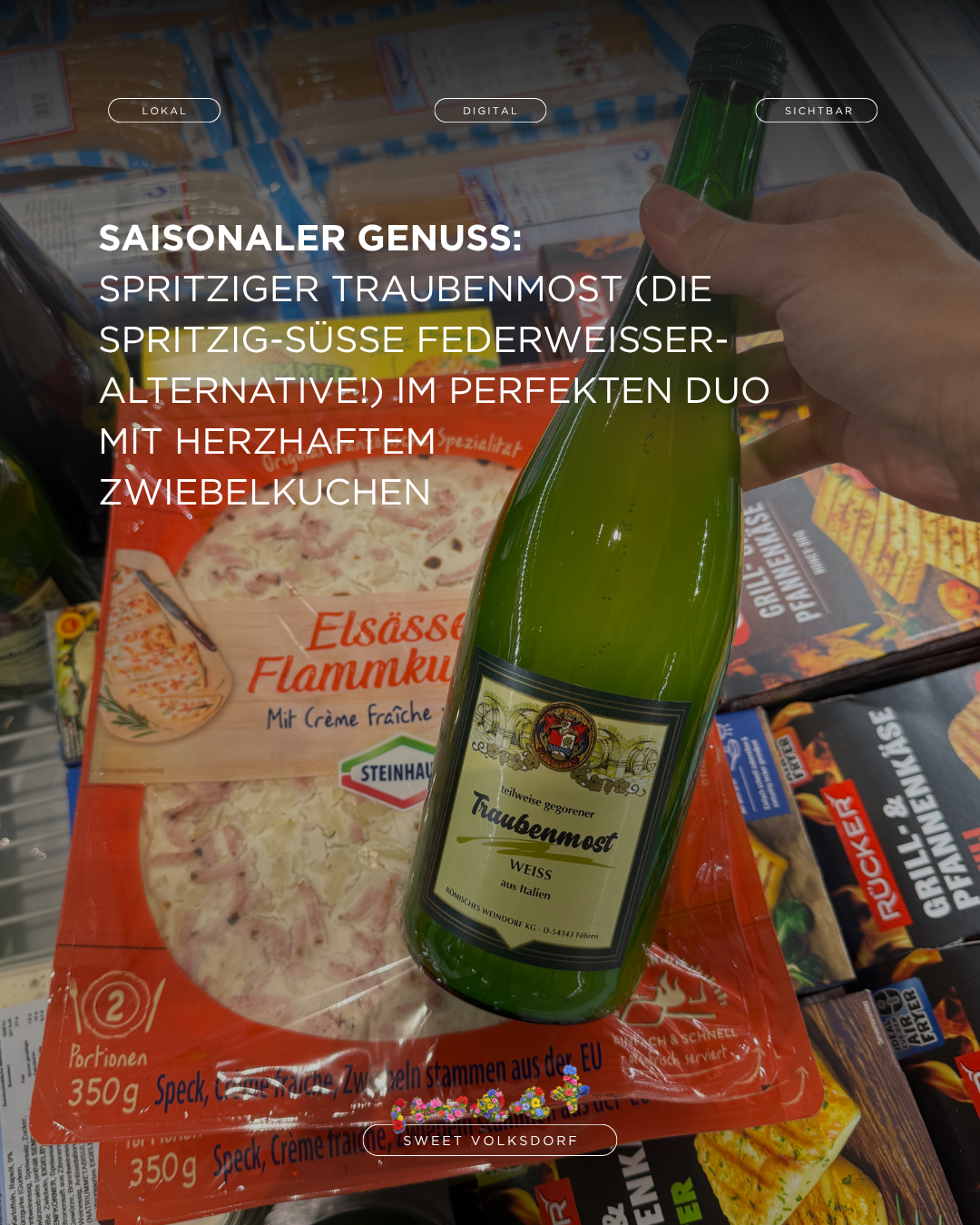 Traubenmost und Zwiebelkuchen