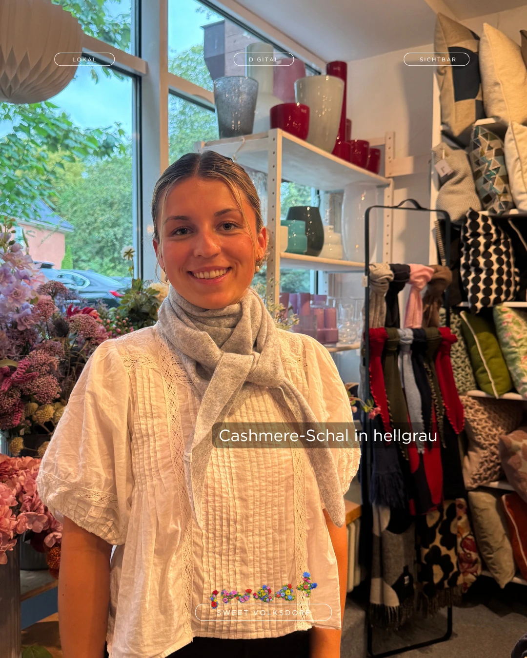 Mini-Schal Cashmere hellgrau