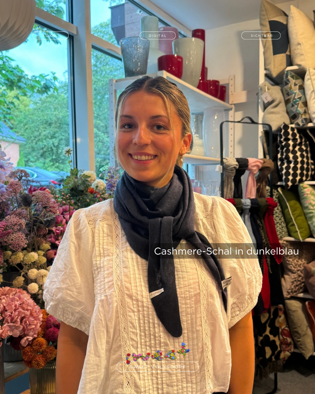 Mini-Schal Cashmere dunkelblau