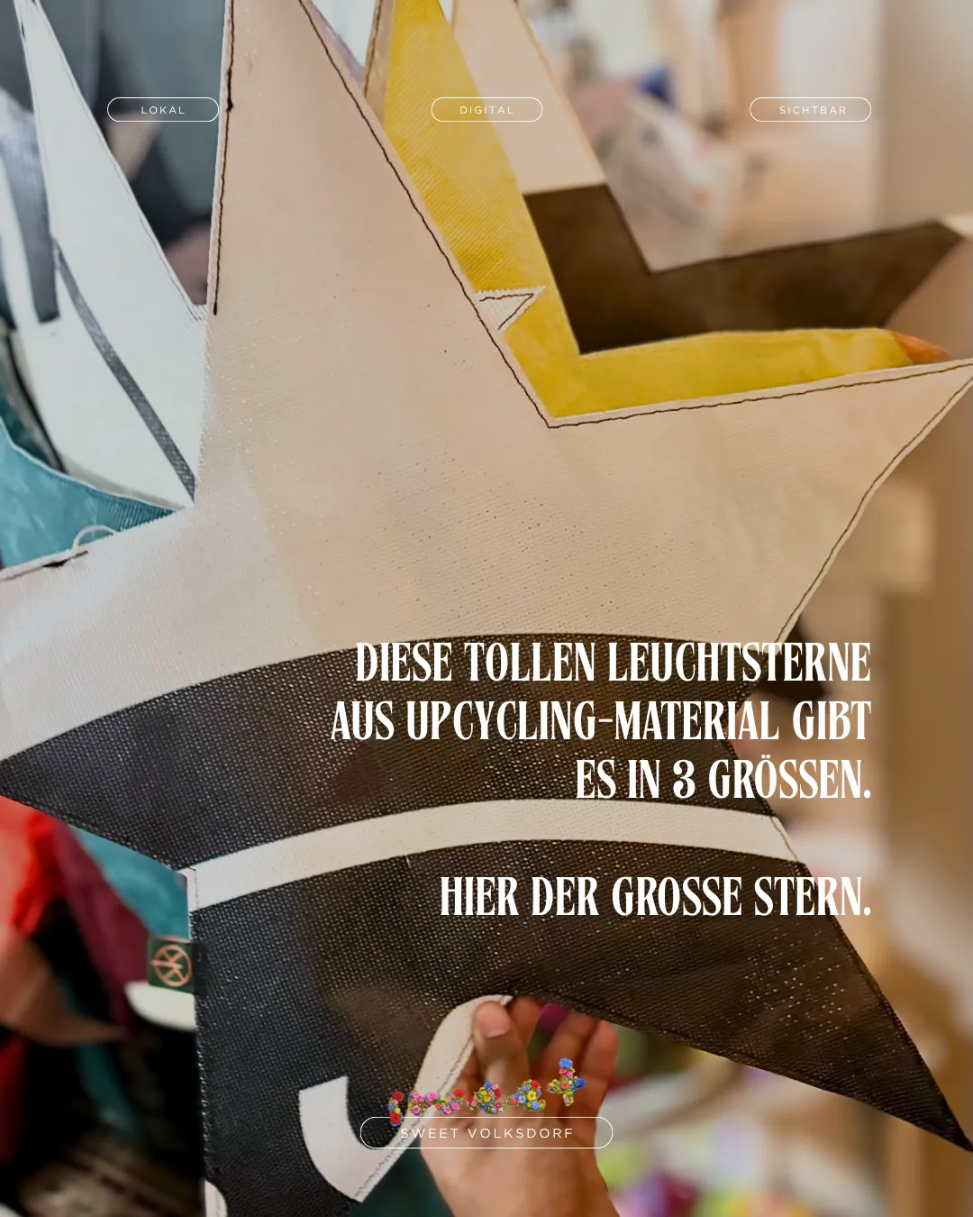 Großer Leuchtstern beleuchtet